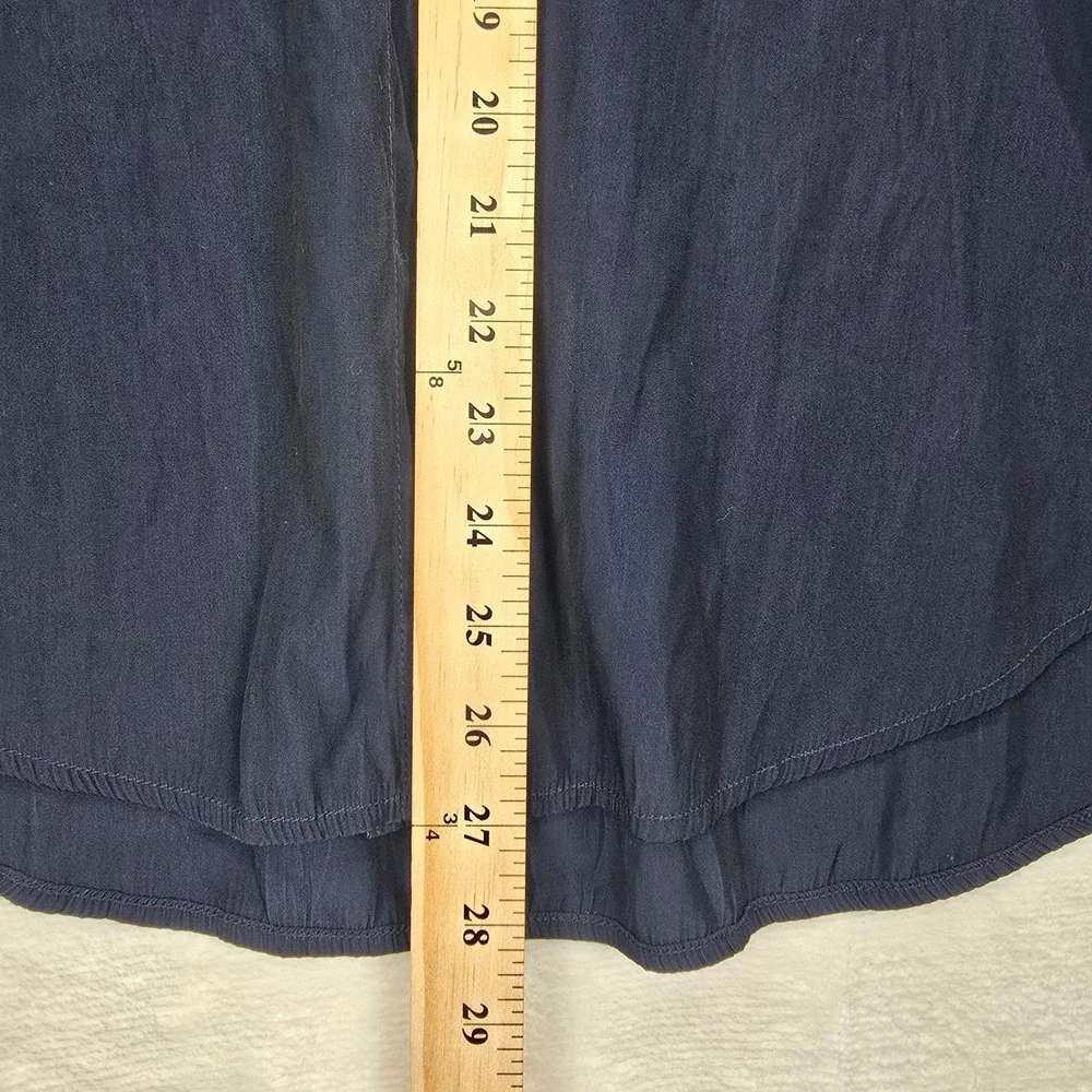 Mela Purdie Navy Blue Technical Polyester Utility Button Down Shirt Blouse XS - Picture 5 of 8